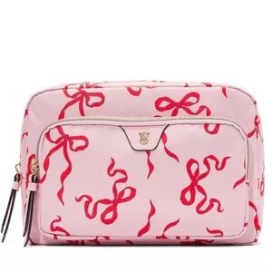 VS red ribbon two pocket makeup bag